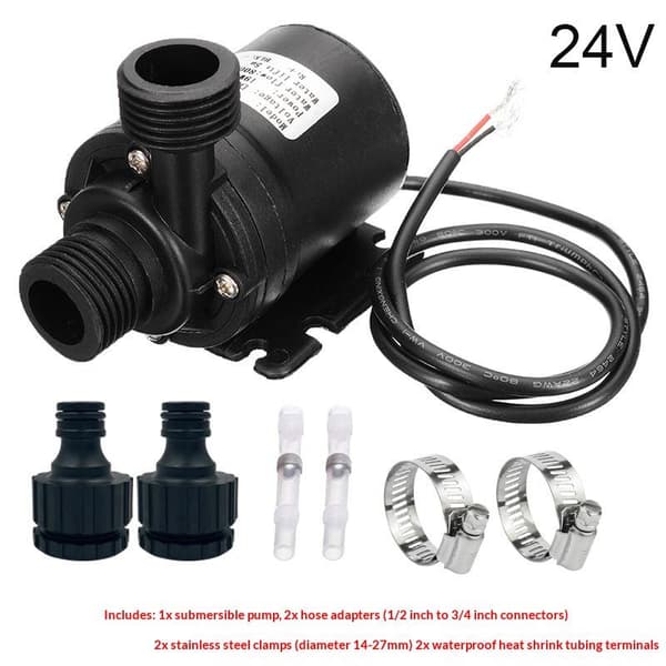 Vattenpump Högtryck Solcell DC12V/24V Lyft 5M 800L/H Borstlös 24V DC