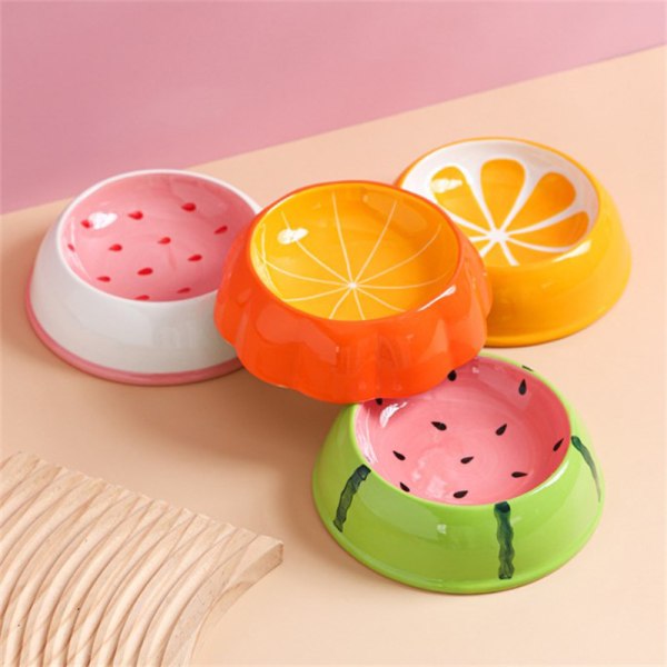 4 e Designs Pet Keramik skål Vattenmelon Strawberry Shape Kat A4