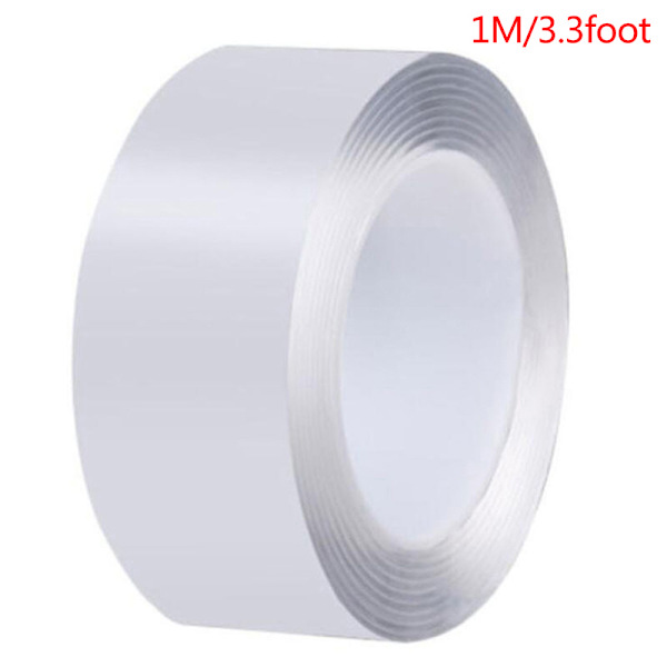 1/2/3/5M Nano Dobbeltsidig Teip Transparent Gjenbrukbar Vanntett 2M