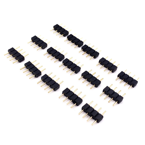 10 stk/parti 4 Pins RGB-kontakt Adapterpinne hanntype dobbel 4pins