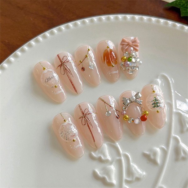 Nagelkonst Nagelsticker Julvattenöverföring Båge Band Design N 1PCS