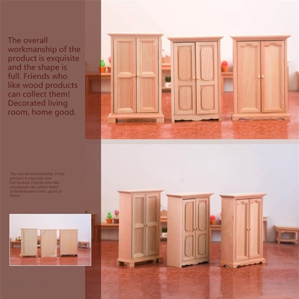 1:12 Dukkehus Miniatyr garderobeskap Oppbevaring Vertikal hytte 3#