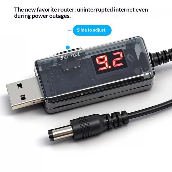 USB Boost Converter DC 5V till 9V 12V Steg Upp Omvandlarkabel 3.5