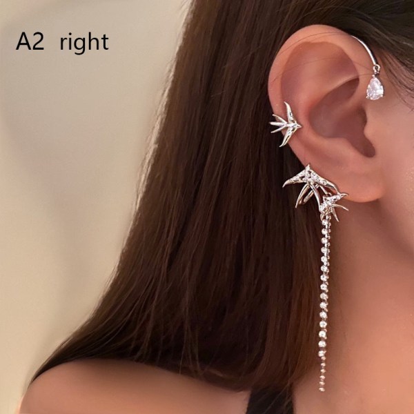 Udsøgt dyrefuglemønster øreindpakningstøj kvast kvinder Earrin A2