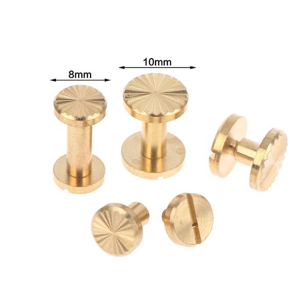 10 stk. solide messingbindende Chicago-skruer Belte Skruespiker Stud R 10d 4x4mm
