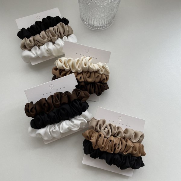3st/ set Silk Scrunchies Elegant tunntarmshårrep Fren A1