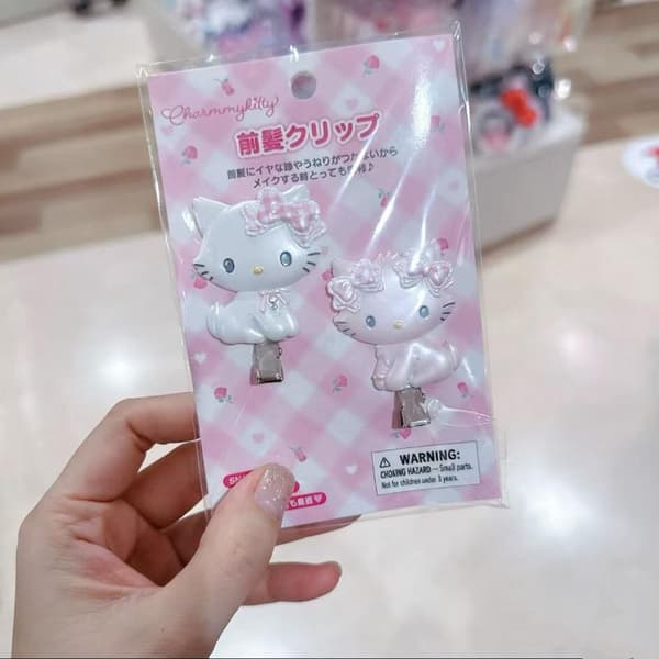 2 st Kawaii KT Katt Hårnål Tecknad Flicka Lugg Sidoklämma HelloKi A2
