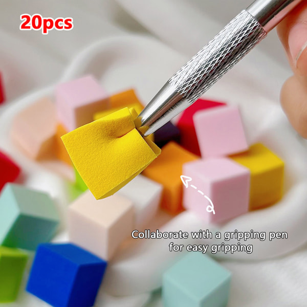20 kpl Nail Art Sponge Gradient Creativet Tools Color Fade Manic Multicolor