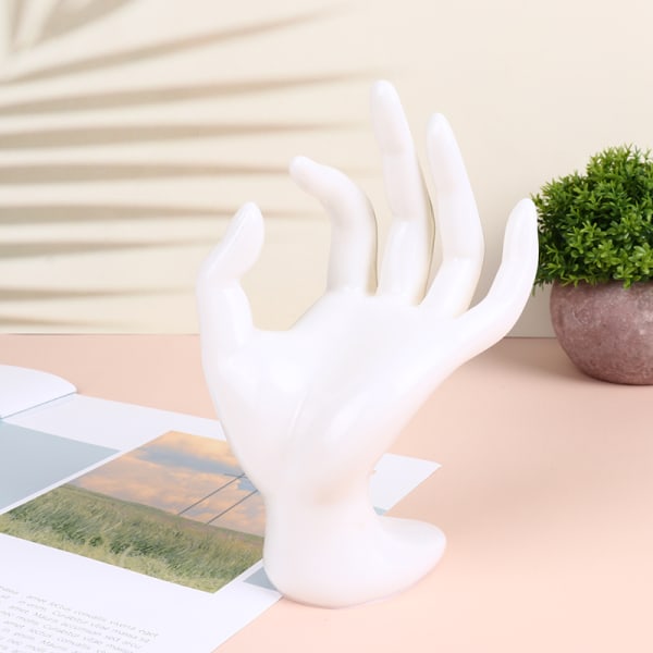 Nyhet OK Formad Stand Hand Display Hållare För Ring Armband N White