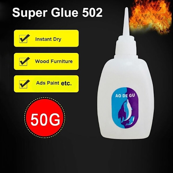 50g Superlim Cyanoacrylat Instantlim Stærk Adhæsion F