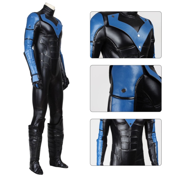 Batman:arkham city Nightwing cosplay-antrekk Skreddersydde klær St Black  XXL 2535 | Black | XXL | Fyndiq