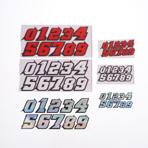 Luovat numeroskootteritarrat vedenpitävät DIY moottoripyörään V silver 10cm