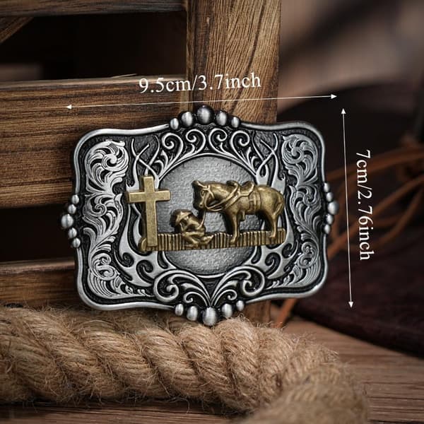 Western Bältesspänne Initial Vintage-Cowboy Rodeo Stort Bältesspänne A21