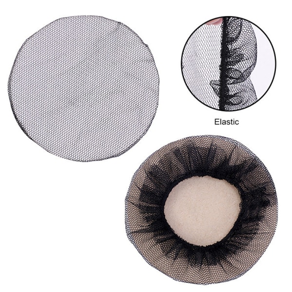 Lite hull Svart Elastisk Mesh Snood Hair Net Bun Cover for Ball B