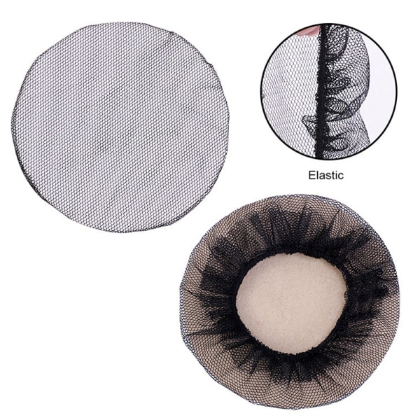 Pieni reikäinen musta elastinen mesh Snood Hair Net Nump Cover pallolle G