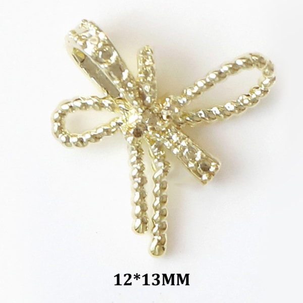 10 kpl Nail Art Decoration 3D Ribbon Bow Nail Art Charm Metal Ma A6 10Pcs