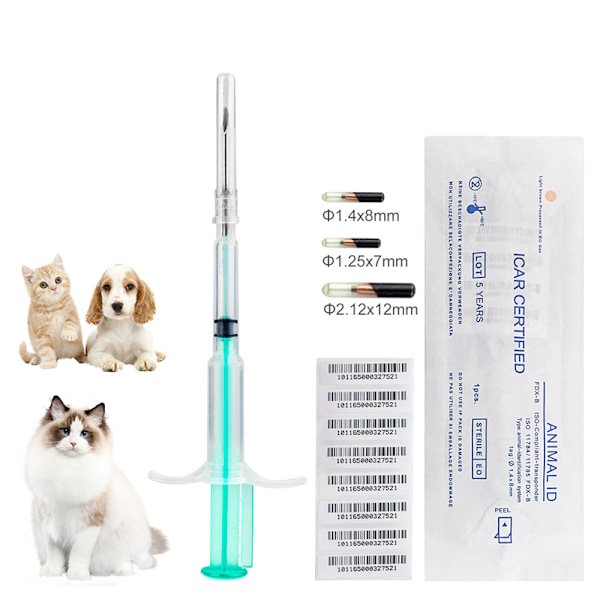 Kjæledyr-ID-brikker Im Kit 2,1x12 mm Animal Microchip ISO11784/785 FDX- A
