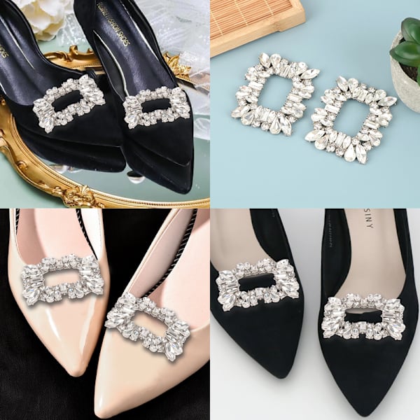 1 STK Rhinestone Shoe Clip Metal Skospenne Kvinner Bryllupsfest