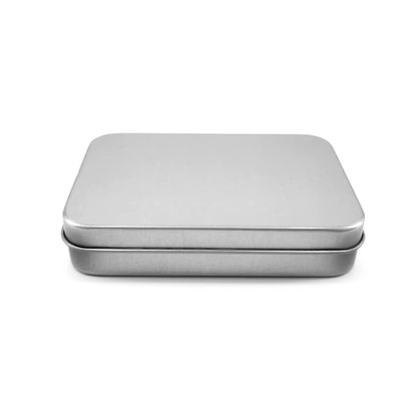 Survival Kit Small Tom Metal Tin Sølv Sort Flip Opbevaring Bo Black