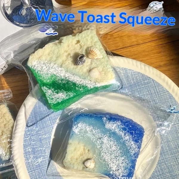 Ocean Wave Toast Mjuk Långsamt Stigande Realistiska Skal Leksaker Blue