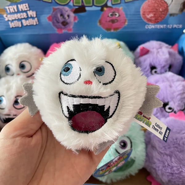 Cartoon e Animal Plush Grape Ball Toy Antistress Pinch Toy White
