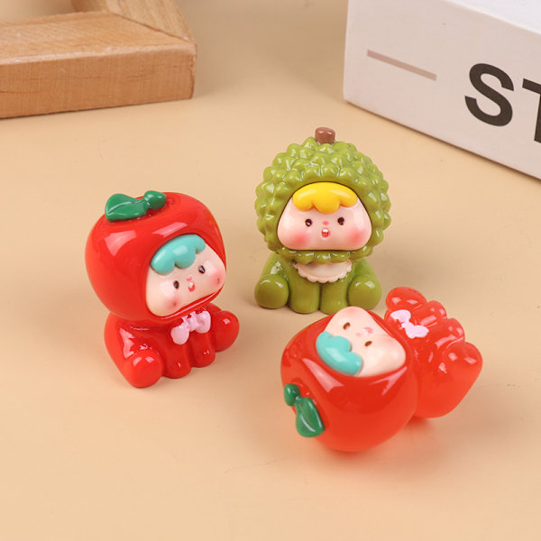 Frugt Noctilucous Miniature Figurine Resin Håndværk DIY Bil Inter A3
