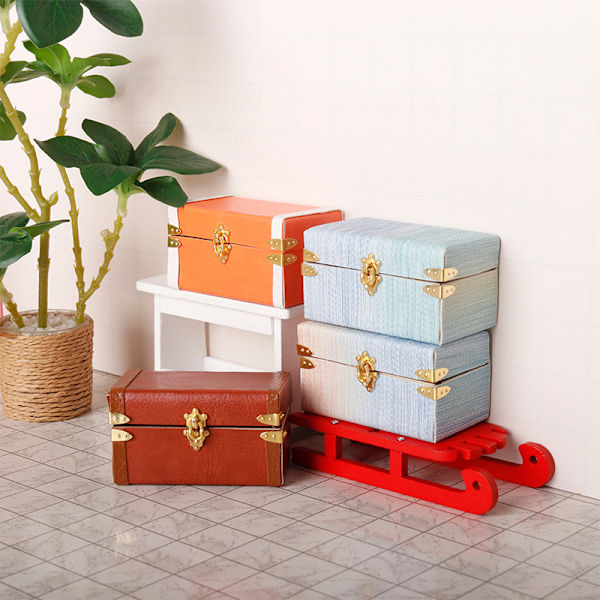 1:12 Dockhus Miniatyr resväska Bagagelåda Förvaringslåda Hem B