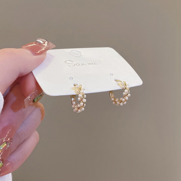1 Par Simple Temperament Circle Pearl Earrings Mode Small Ea