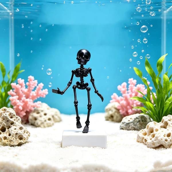 3D-printet dansende skjelett akvariumbobler luftdrevet luftrør A5