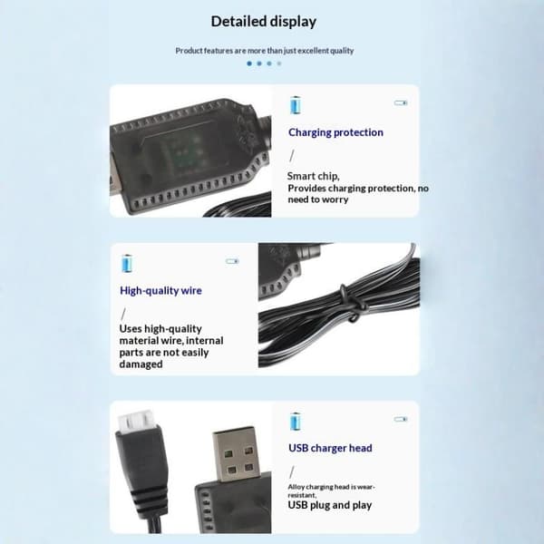 7.4V USB litiumbatteriladerkabel XH-3P smart oppladbar
