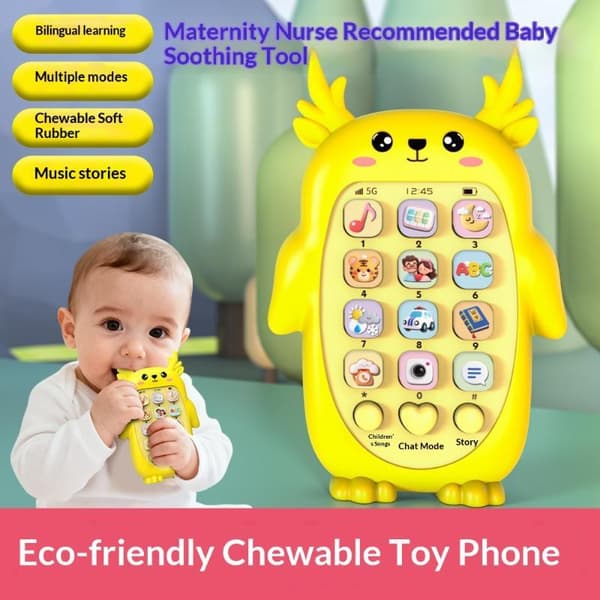 e Hjorteformet Babytelefonlegetøj Multifunktionel Baby Tyggemusik Blue