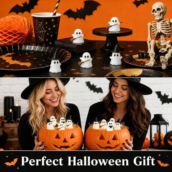 1/3 kpl Halloween valaiseva miniaavepatsas, hehkuu pimeässä A3