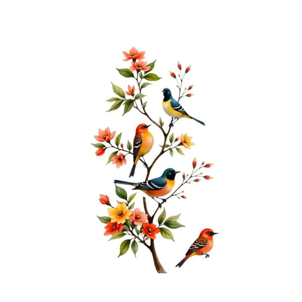 Puun oksa lintu perhonen tarra ikkunatarra perhosdecal Multicolor