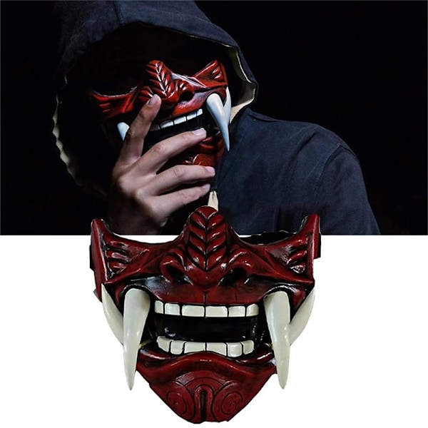 Oni Demon Maske Halloween Demon Cosplay Horror Masker A