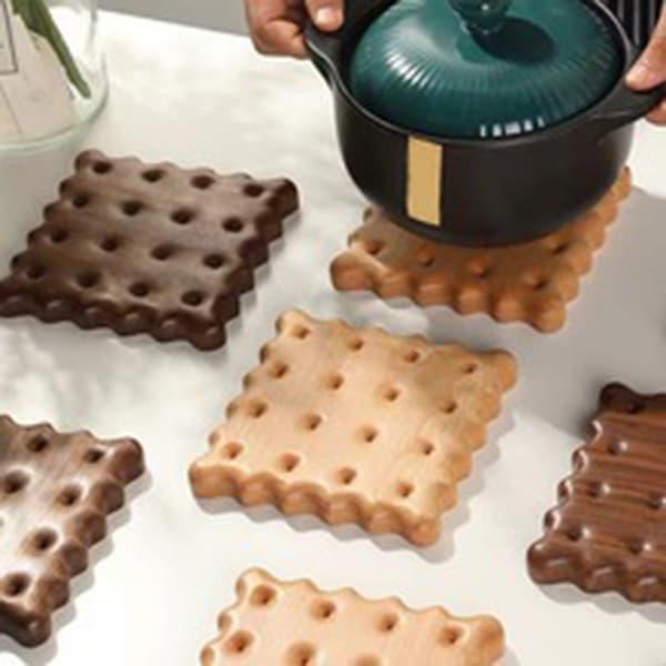 Kexformad träkoppmatta e te kaffemugg dryckeshållare Ta Light brown