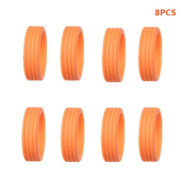 8Pc Silikon Reisebagasje hjul Shoe Lace Silent Wheel Prot Orange 8PCS