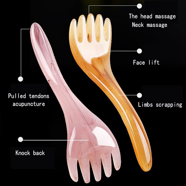 Harpiks bivoks hoved massage kam massager Gua Sha Stick Green