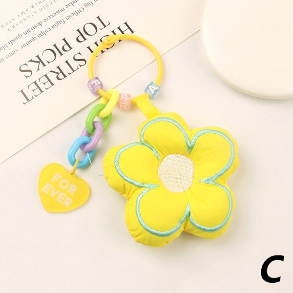 Sakura Fabric Flower Keychain Korut Lanyard Car Bag avaimenperä C