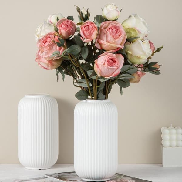 Randig vas för blommor prydnad dekorativ vas för inomhusbruk L