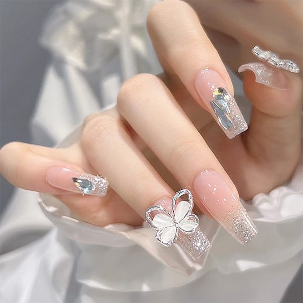 3 kpl Nail Art Charm 3D Cat's Eye Butterfly strassit Nail Dri C 3Pcs