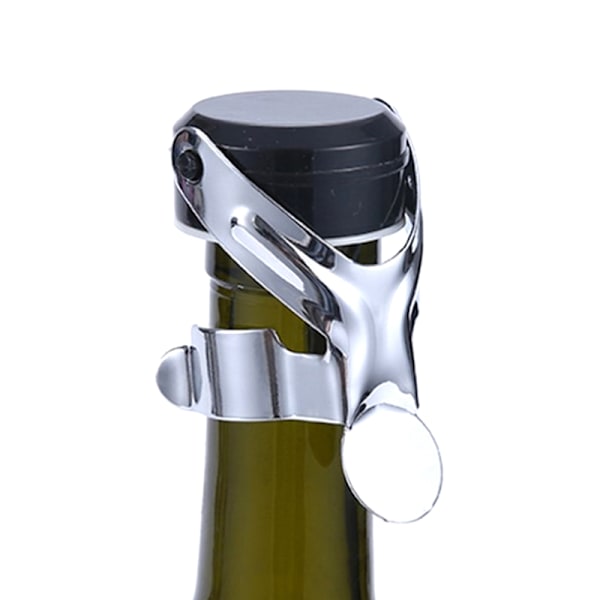 Rustfritt stål champagne kork flaskeforsegler for champagne W Black
