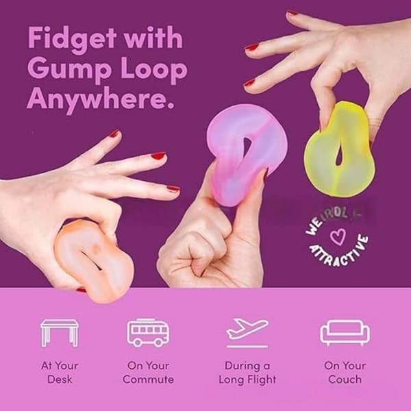 1/3 stk. Loop trykkugle blød stresslindrende sensorisk fidget Blue 1pcs