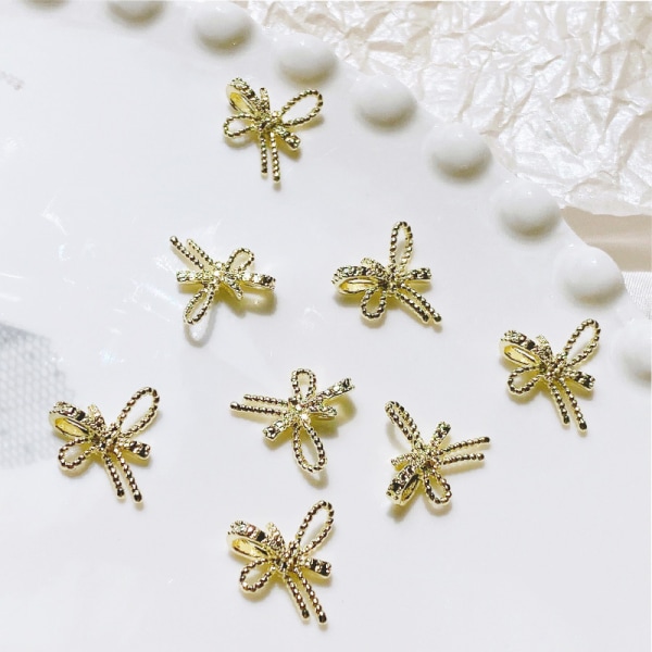 10 kpl Nail Art Decoration 3D Ribbon Bow Nail Art Charm Metal Ma A9 10Pcs