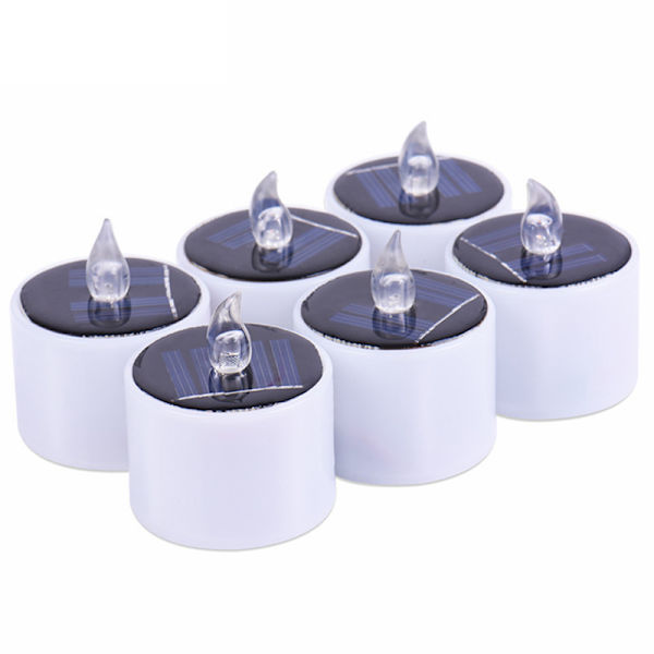 Gule solenergi LED-stearinlys Flammefri elektronisk solenergi LED T