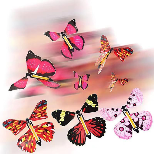 10 stk Magic Flying Butterflies Wind Up Toy In The Sky Bogmærke 1