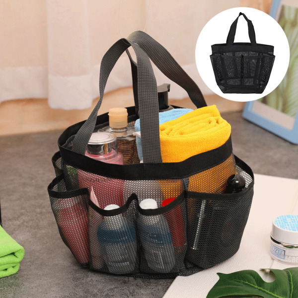 Portabel Mesh Dusch Caddy Tote Strandväska Reseförvaring Toalett