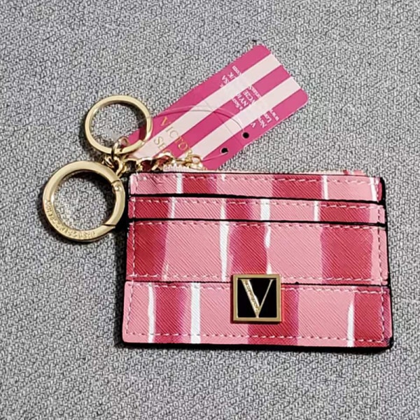 Pink & hvid kreditkortetui Pung Signature Strip ID Holder A8