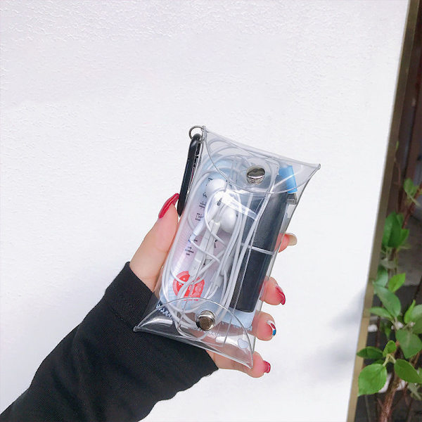 Läpinäkyvä kolikkokukkaro PVC kirkas minikukkaro naisille tytöille