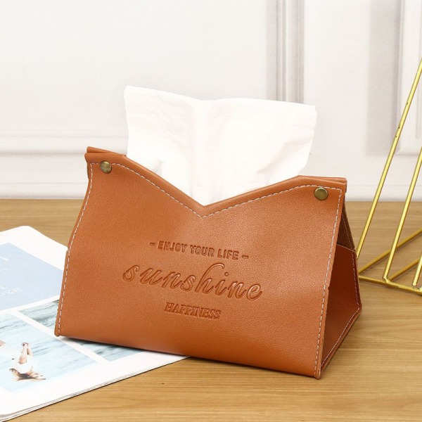 Tissue Box Stue Simple Servietboks Køkken Opbevaring PU Lea Green