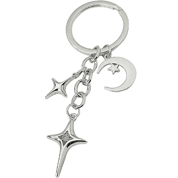 Y2K nøkkelringer Star Moon Metal Nøkkelringer For Kvinner Menn Gift Hand C